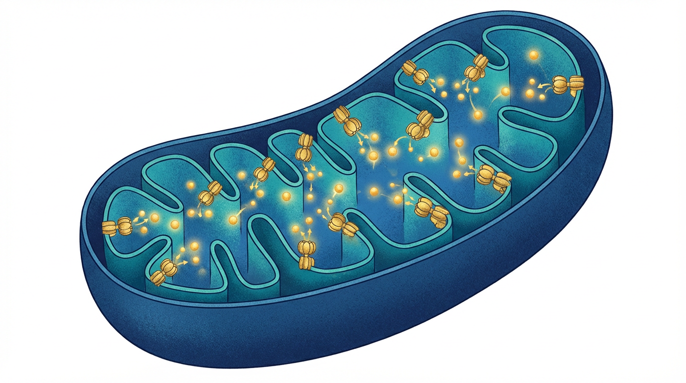 Mitocôndria produzindo ATP