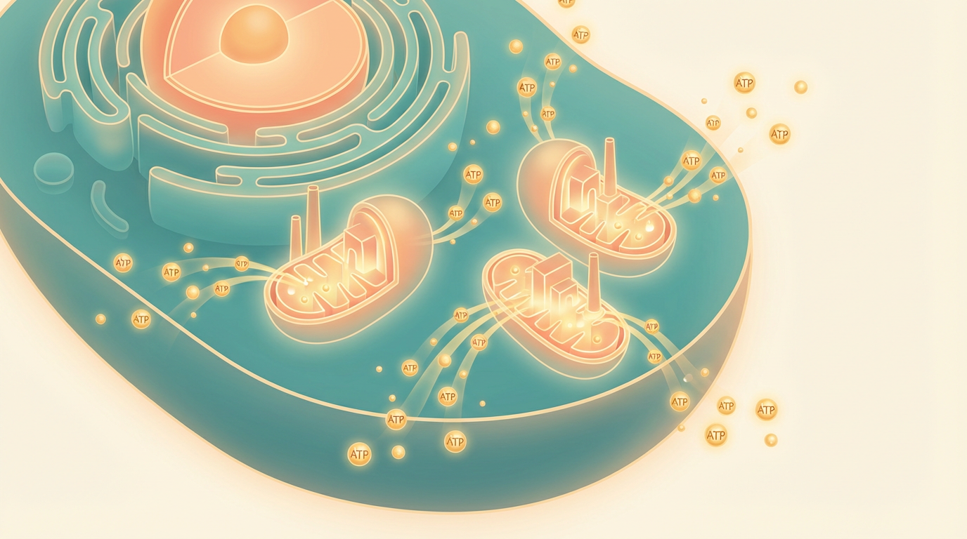 Mitocôndrias produzindo energia na célula