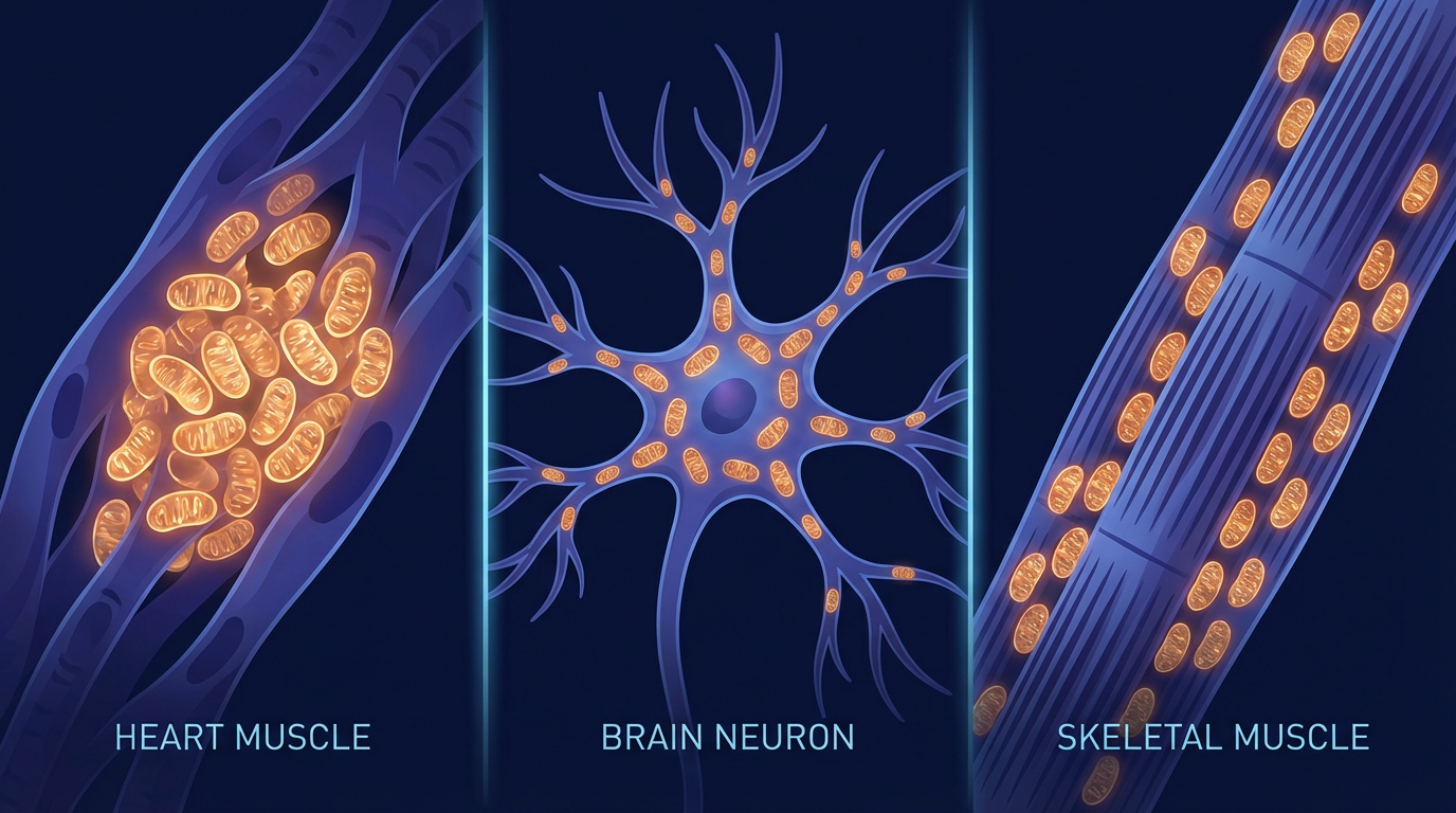 Distribuição de mitocôndrias no corpo